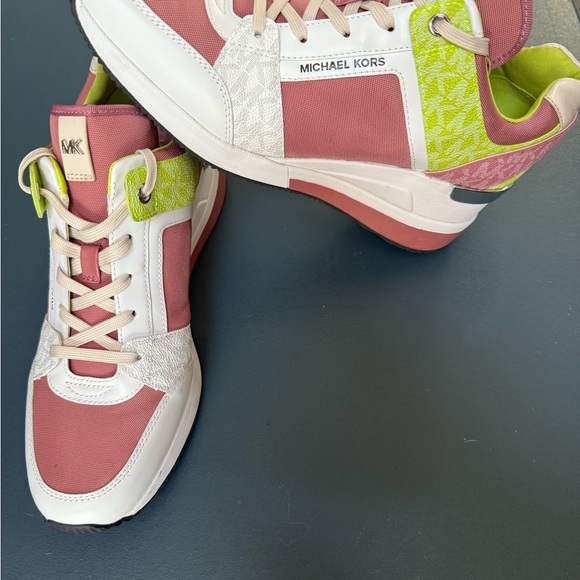 Michael Kors Women's Pink and Lime Sneakers NWOB - Picture 5 of 6